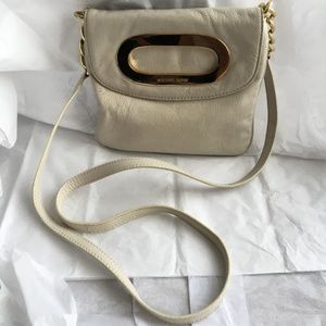 Michael Kors Beige Genuine Leather Crossbody Bag